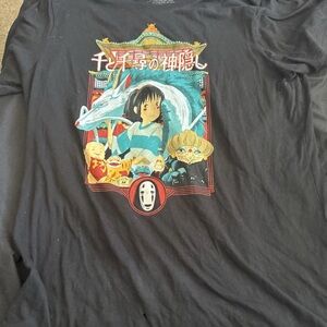 Vintage Spirited Away Studio 2001 Ghibli Chihiro Black Shirt Womens Size 2X